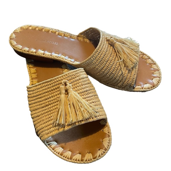 CARRIE FORBES Adam Woven Raffia Slide Sandal Size 7/37 - Picture 2 of 13